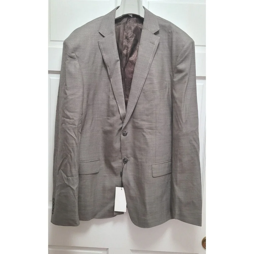 BP Skinner Men's 2-pc 100% Wool Light Brown Suit - 50L, 40
